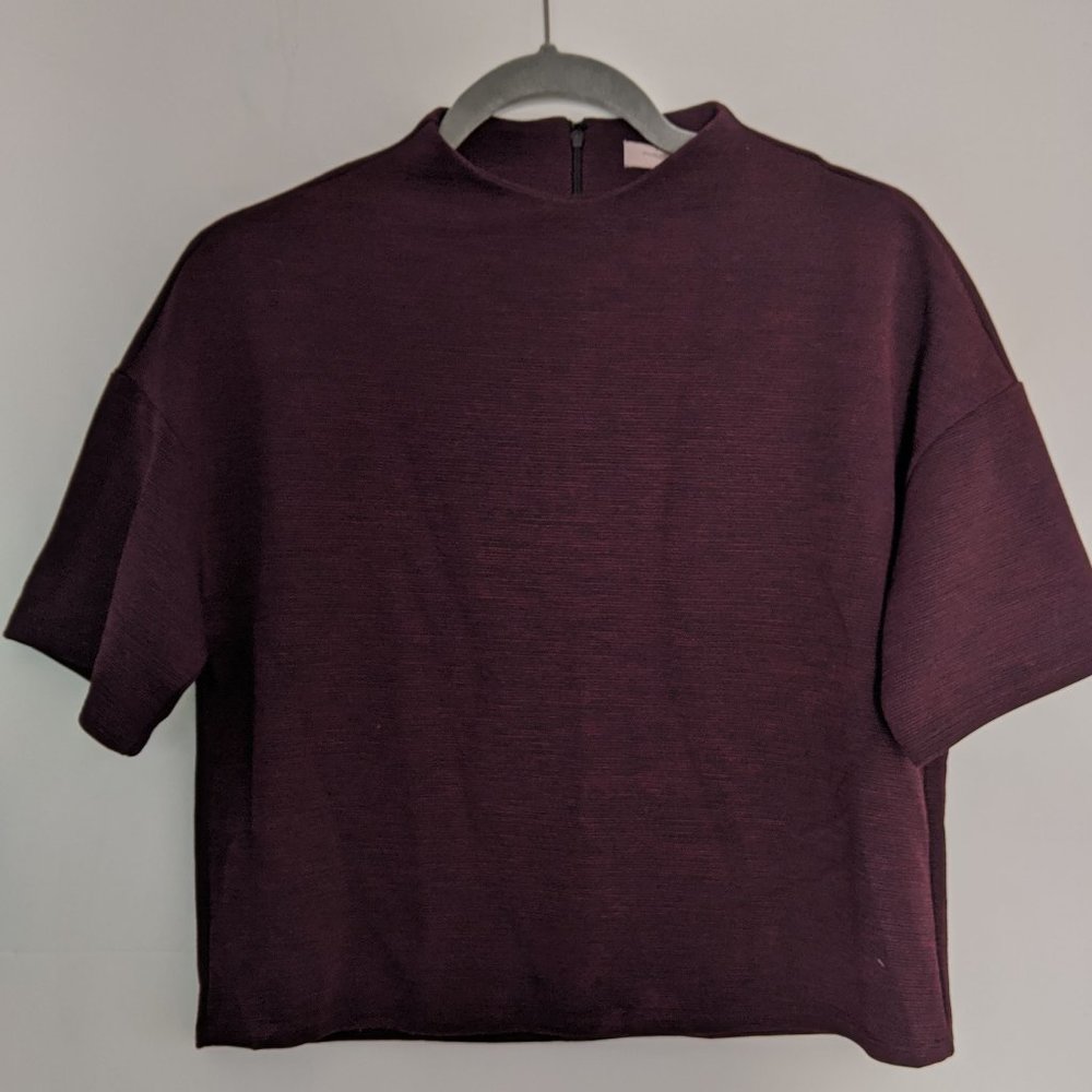 Red Mock Neck Boxy Short Sleeve Top | Forever 21